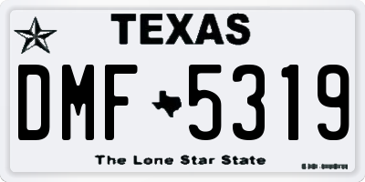 TX license plate DMF5319