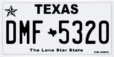 TX license plate DMF5320