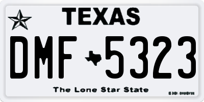 TX license plate DMF5323