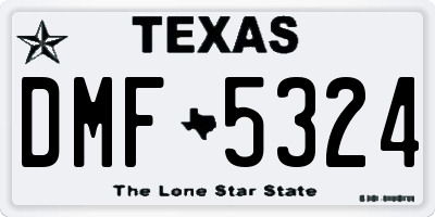 TX license plate DMF5324