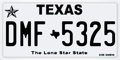TX license plate DMF5325
