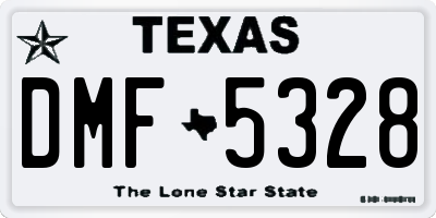 TX license plate DMF5328