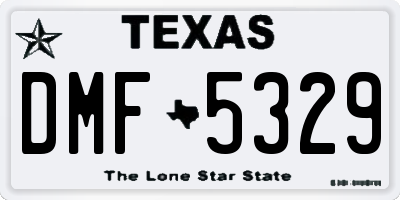 TX license plate DMF5329