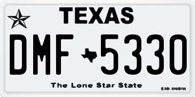 TX license plate DMF5330