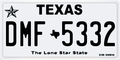 TX license plate DMF5332