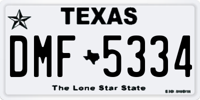 TX license plate DMF5334
