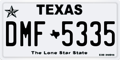 TX license plate DMF5335