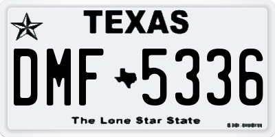 TX license plate DMF5336