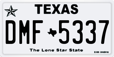 TX license plate DMF5337