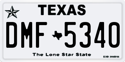 TX license plate DMF5340