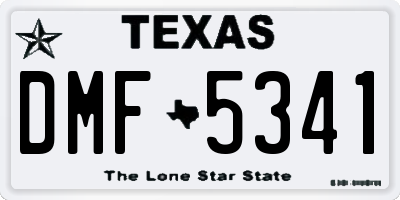 TX license plate DMF5341