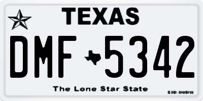 TX license plate DMF5342