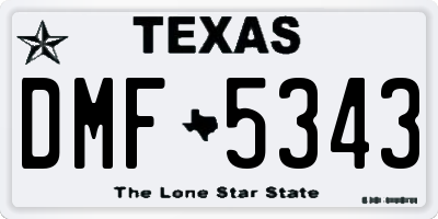 TX license plate DMF5343