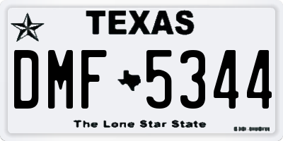 TX license plate DMF5344