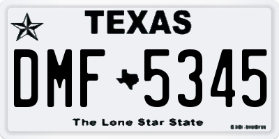 TX license plate DMF5345
