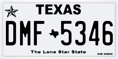 TX license plate DMF5346