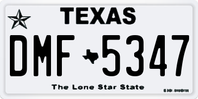 TX license plate DMF5347