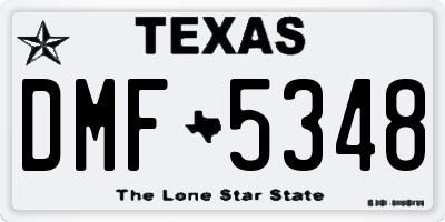 TX license plate DMF5348