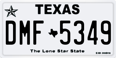 TX license plate DMF5349