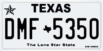 TX license plate DMF5350