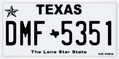 TX license plate DMF5351