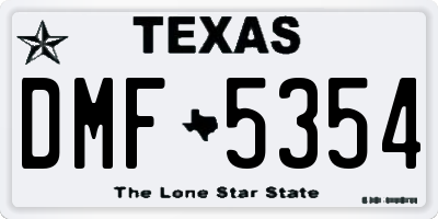 TX license plate DMF5354