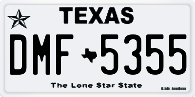 TX license plate DMF5355