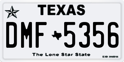 TX license plate DMF5356
