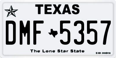 TX license plate DMF5357