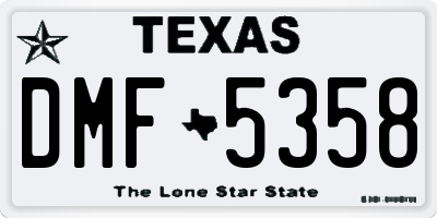 TX license plate DMF5358