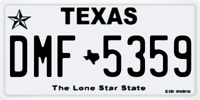 TX license plate DMF5359