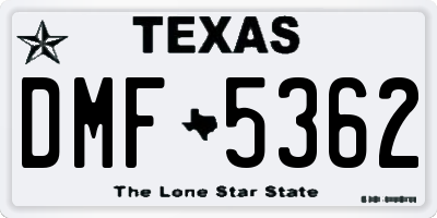 TX license plate DMF5362