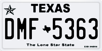 TX license plate DMF5363