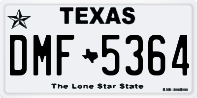 TX license plate DMF5364