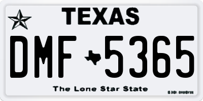 TX license plate DMF5365