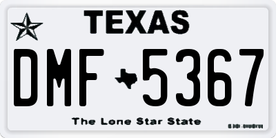 TX license plate DMF5367