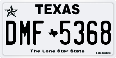 TX license plate DMF5368
