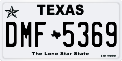 TX license plate DMF5369