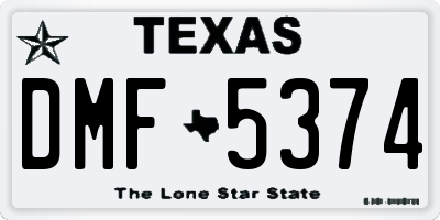 TX license plate DMF5374