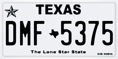 TX license plate DMF5375