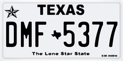 TX license plate DMF5377