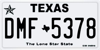 TX license plate DMF5378