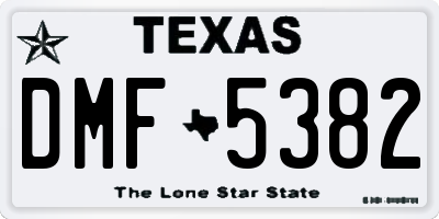 TX license plate DMF5382