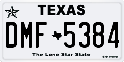 TX license plate DMF5384