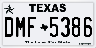 TX license plate DMF5386