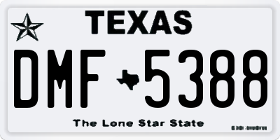 TX license plate DMF5388