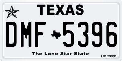 TX license plate DMF5396