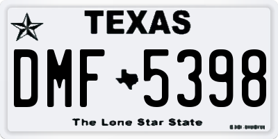TX license plate DMF5398