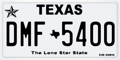 TX license plate DMF5400