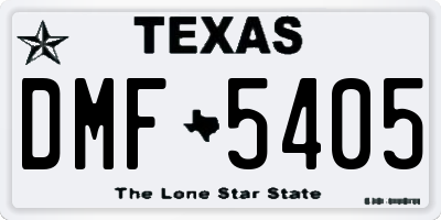 TX license plate DMF5405